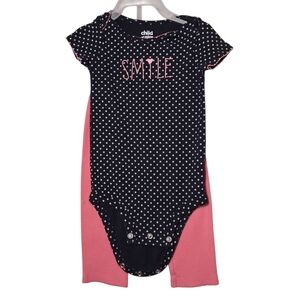 Carter’s | "Smile" | Polka Dot | Onsie & Pink Pants | Girl 6-12M